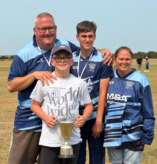 A very happy Lewis family foursome, including mum Clarissa and brother Jack